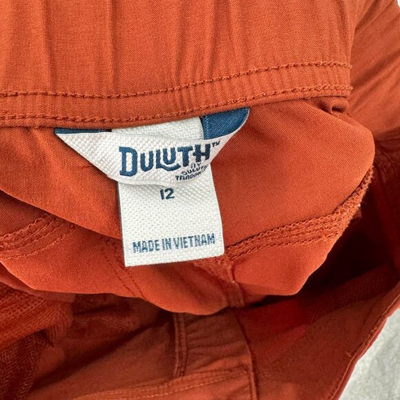 Duluth Womens Rust Brown Flat Front Utility Shorts Size 12 Durable Cotton Blend - Picture 2 of 7